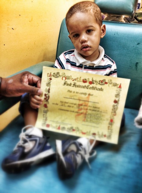 First haircut, Mcdonough barbershop 